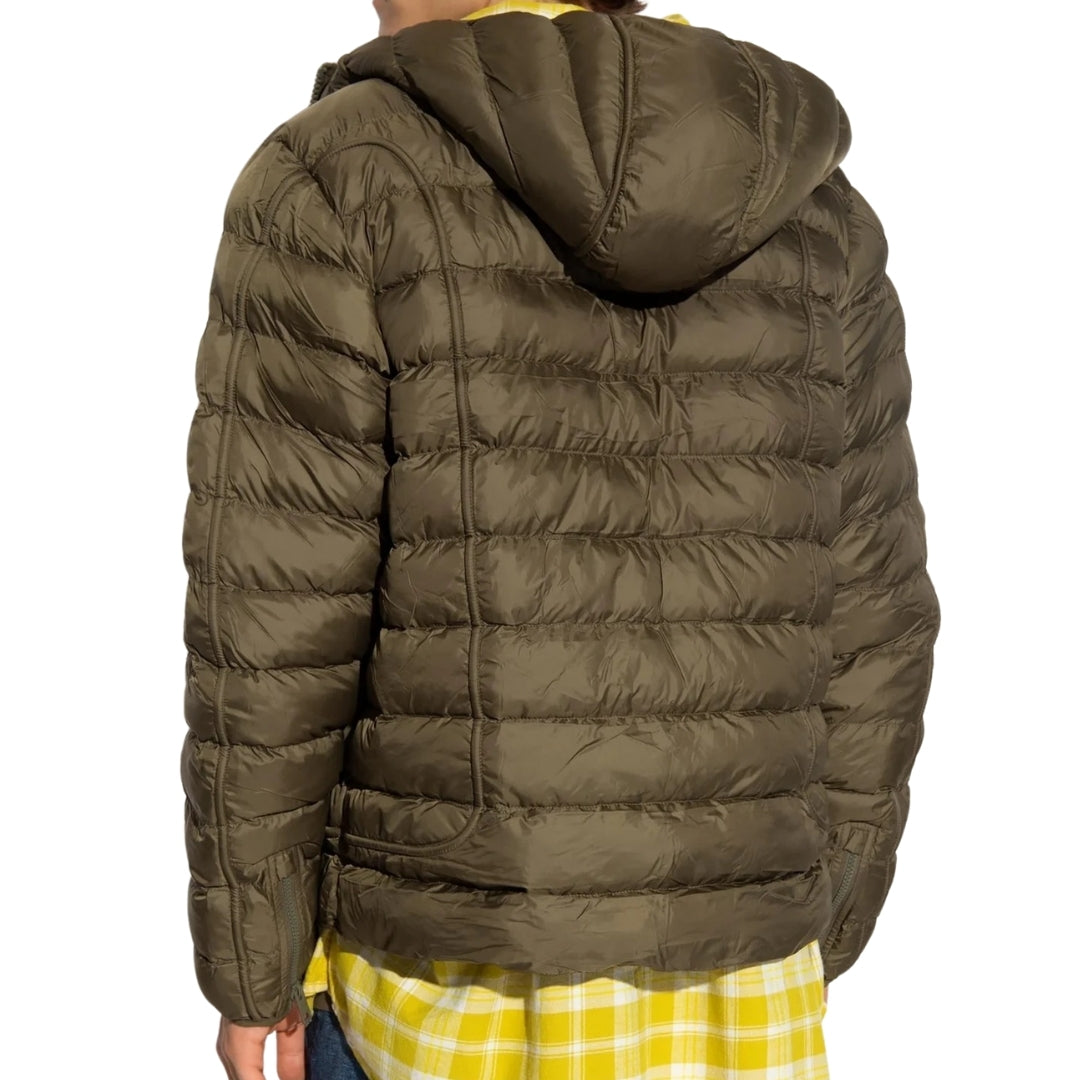 Diesel Plain Khaki Green Padded Hooded Jacket S
