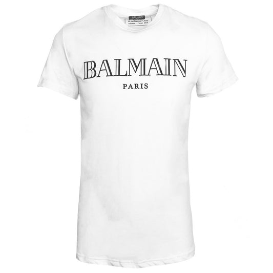 Balmain Logo Print White T-Shirt