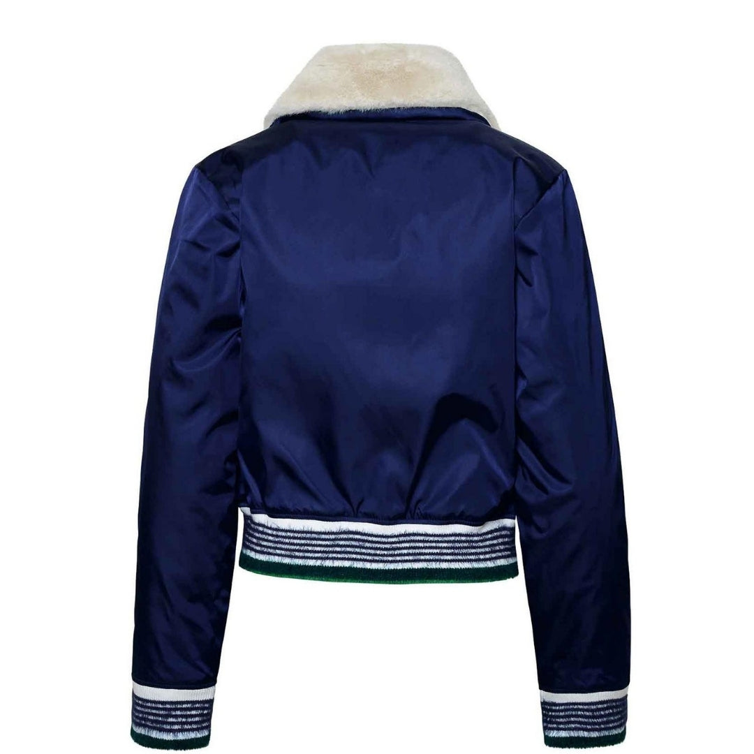 Casablanca Nylon Bomber Navy Blue Jackets