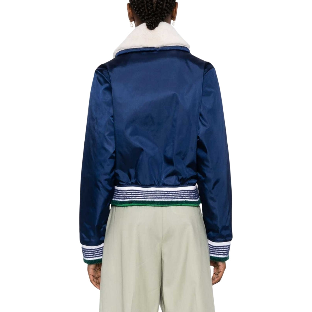 Casablanca Nylon Bomber Navy Blue Jackets