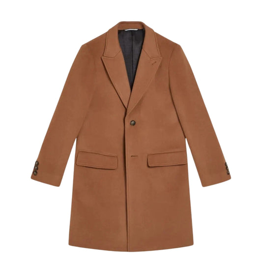 Ted Baker Wildigj Wool Blend Tan Overcoat