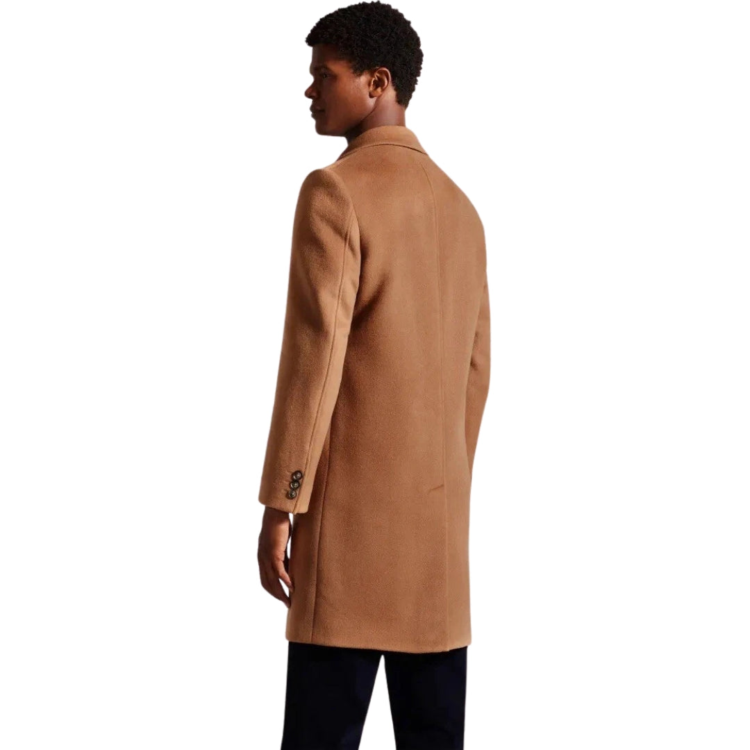 Ted Baker Wildigj Wool Blend Tan Overcoat
