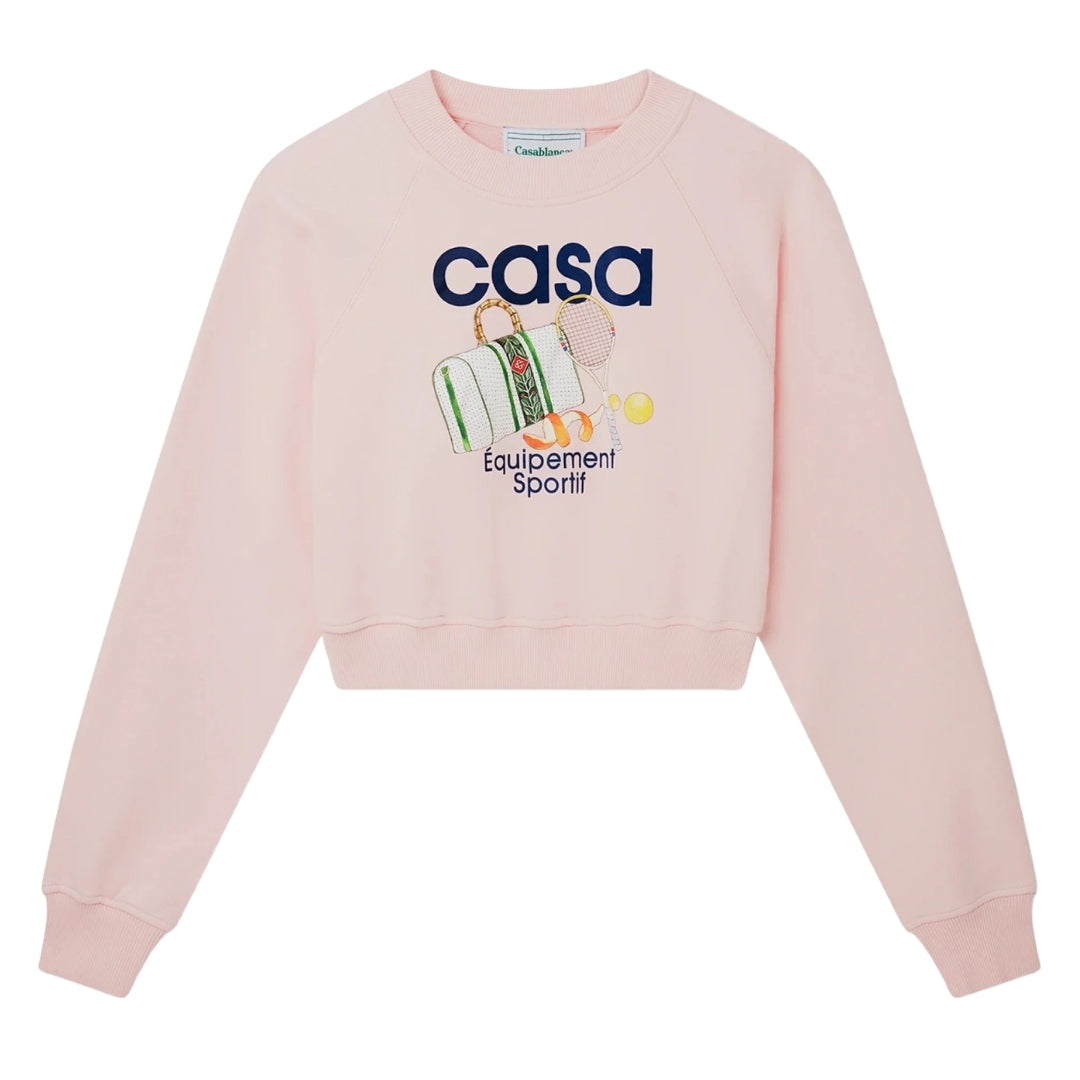 Casablanca Printed Cropped Equipment Sport Pink Sweatshirts