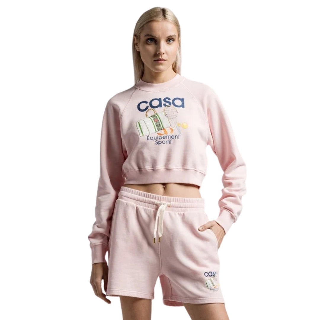 Casablanca Printed Cropped Equipment Sport Pink Sweatshirts