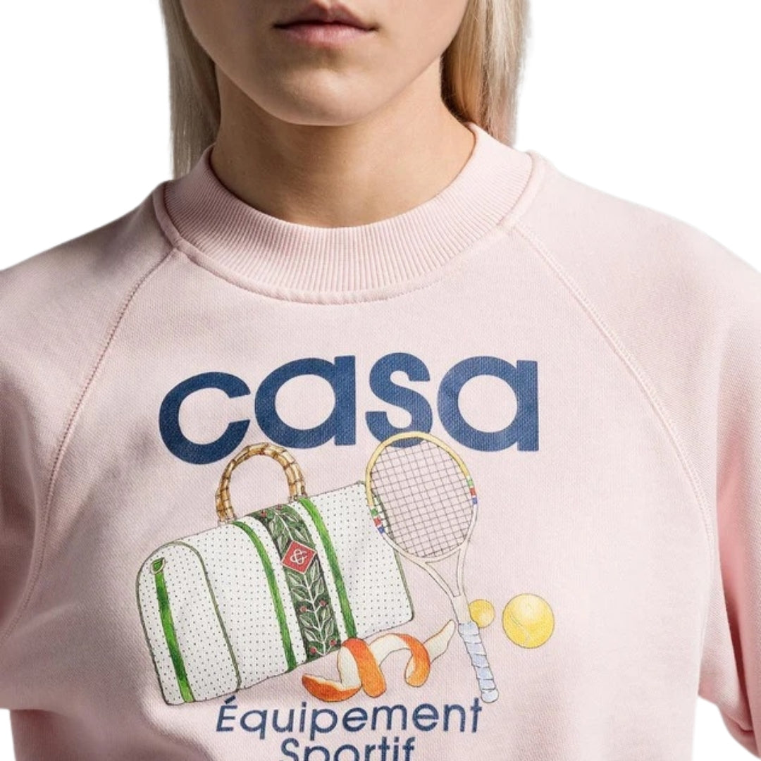 Casablanca Printed Cropped Equipment Sport Pink Sweatshirts