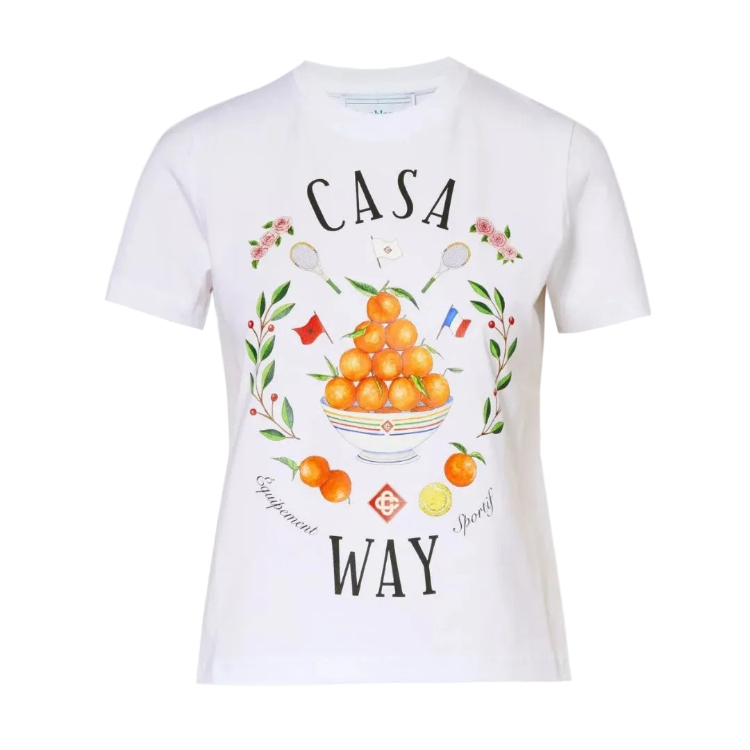 Casablanca Printed Casa Way White T-Shirts