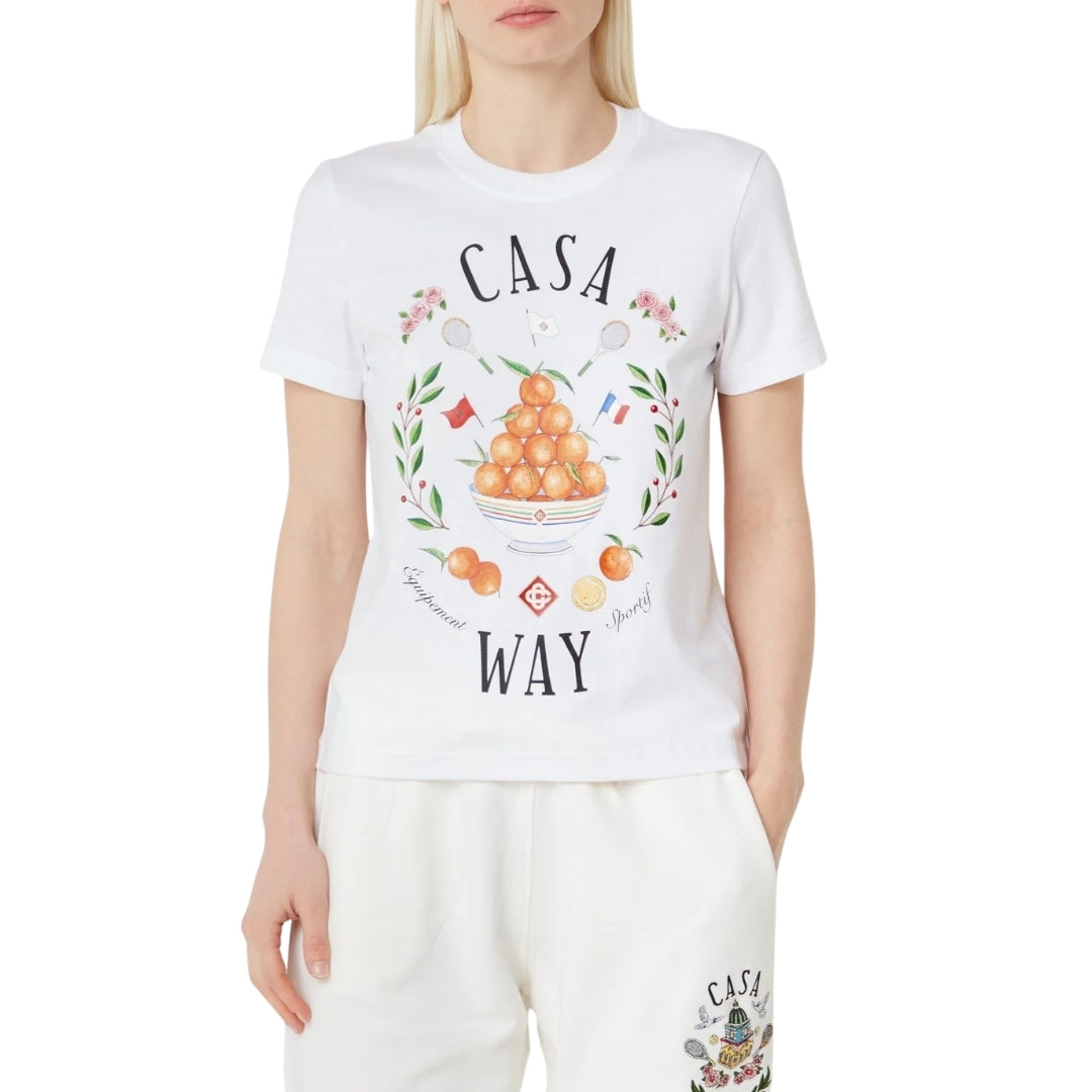 Casablanca Printed Casa Way White T-Shirts