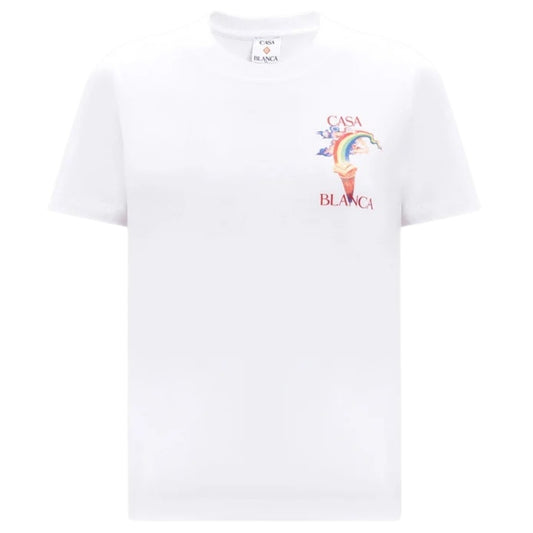 Casablanca Printed Fitted Nature Teacher White T-Shirt