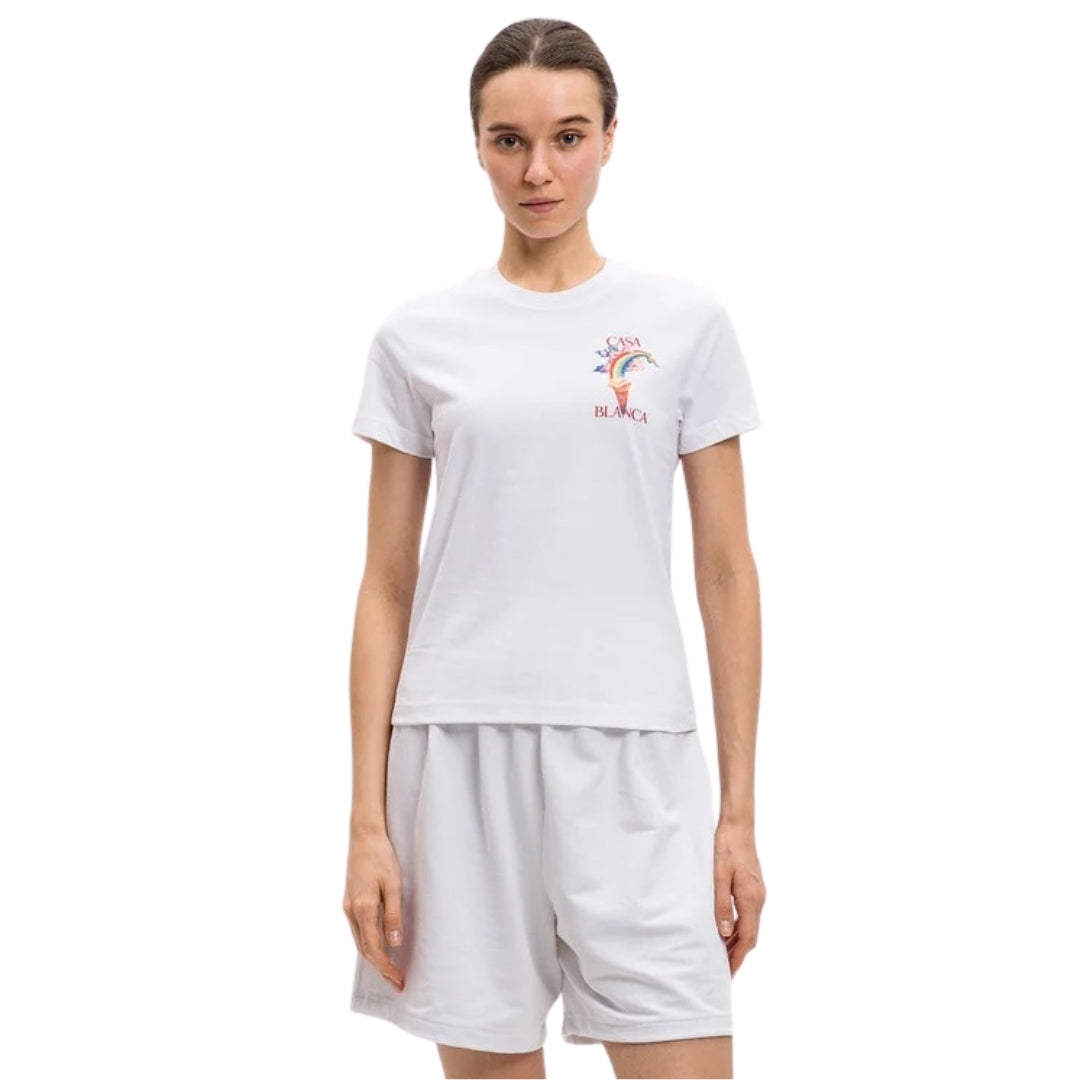 Casablanca Printed Fitted Nature Teacher White T-Shirt
