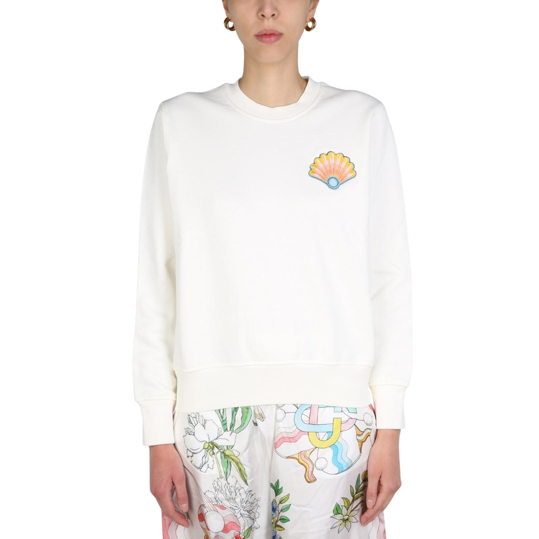 Casablanca Embroidered Shell Off-White Sweatshirts