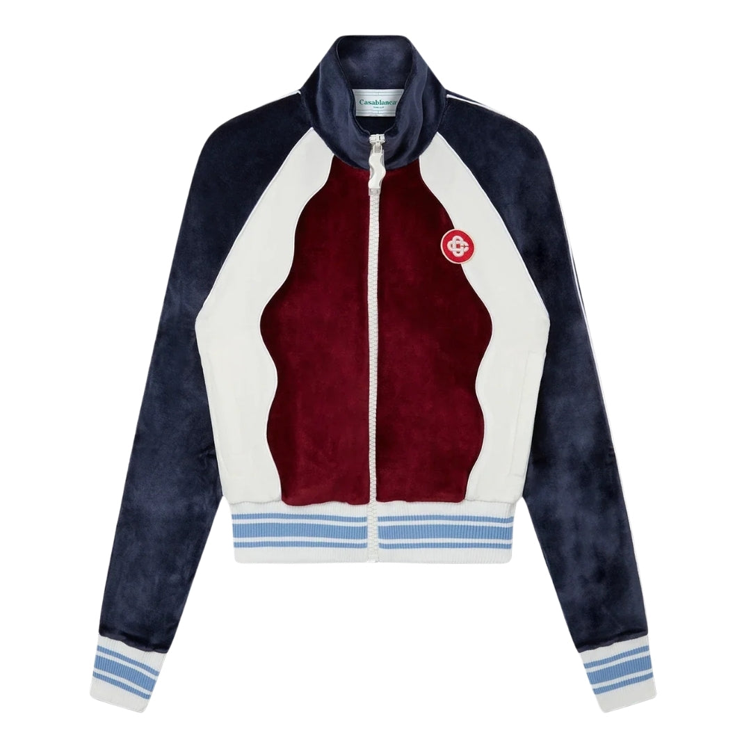 Casablanca Panelled Track Top Burgundy Jacket