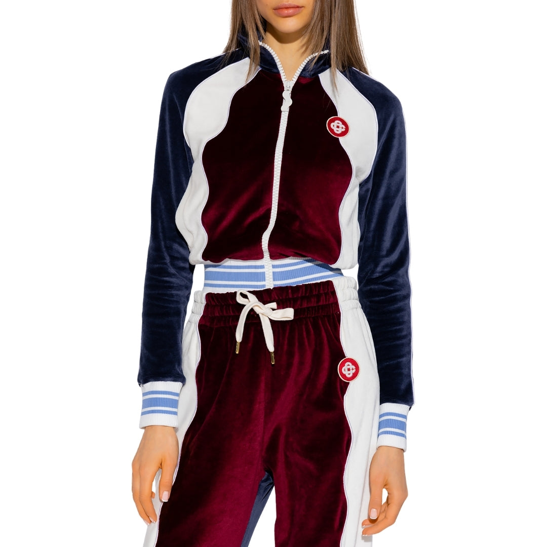 Casablanca Panelled Track Top Burgundy Jacket