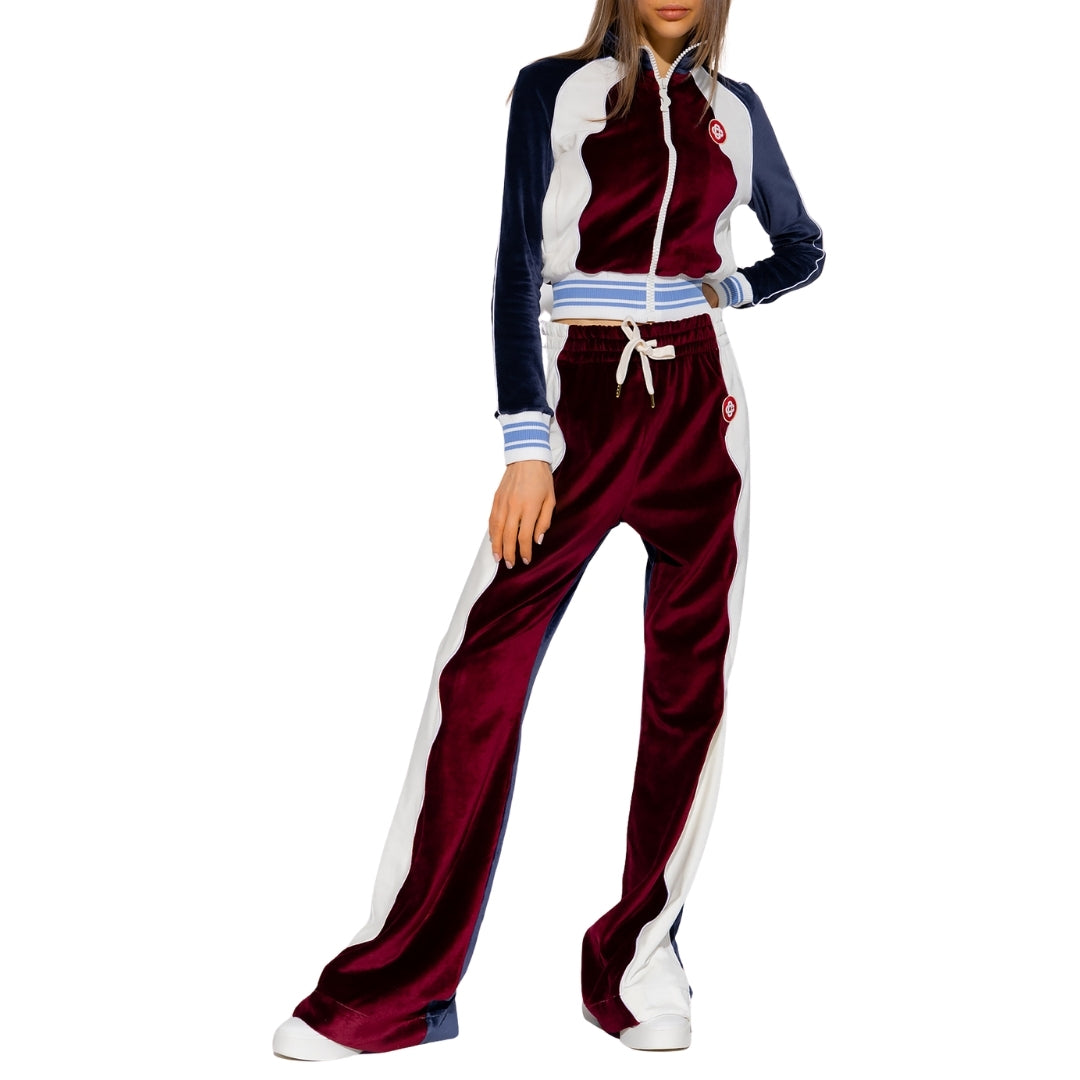 Casablanca Panelled Track Top Burgundy Jacket