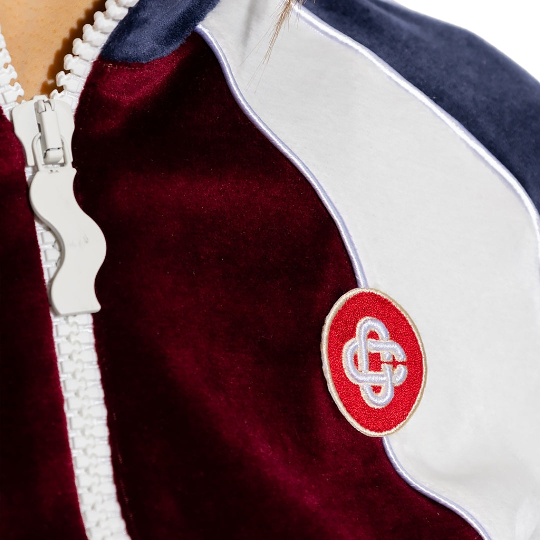 Casablanca Panelled Track Top Burgundy Jacket