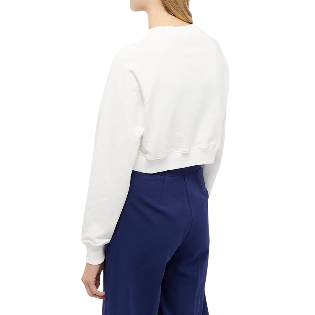 Casablanca Casa Clouds Screen Printed Cropped White Sweatshirt