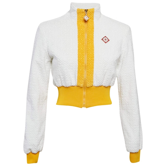 Casablanca Monogram Terry Zip Through Track Top White Jacket