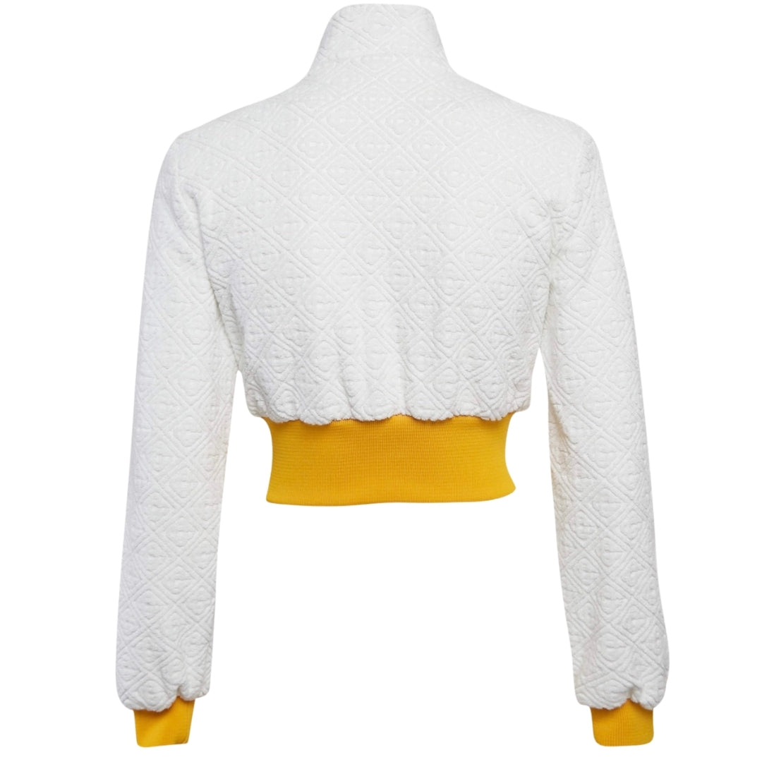 Casablanca Monogram Terry Zip Through Track Top White Jacket