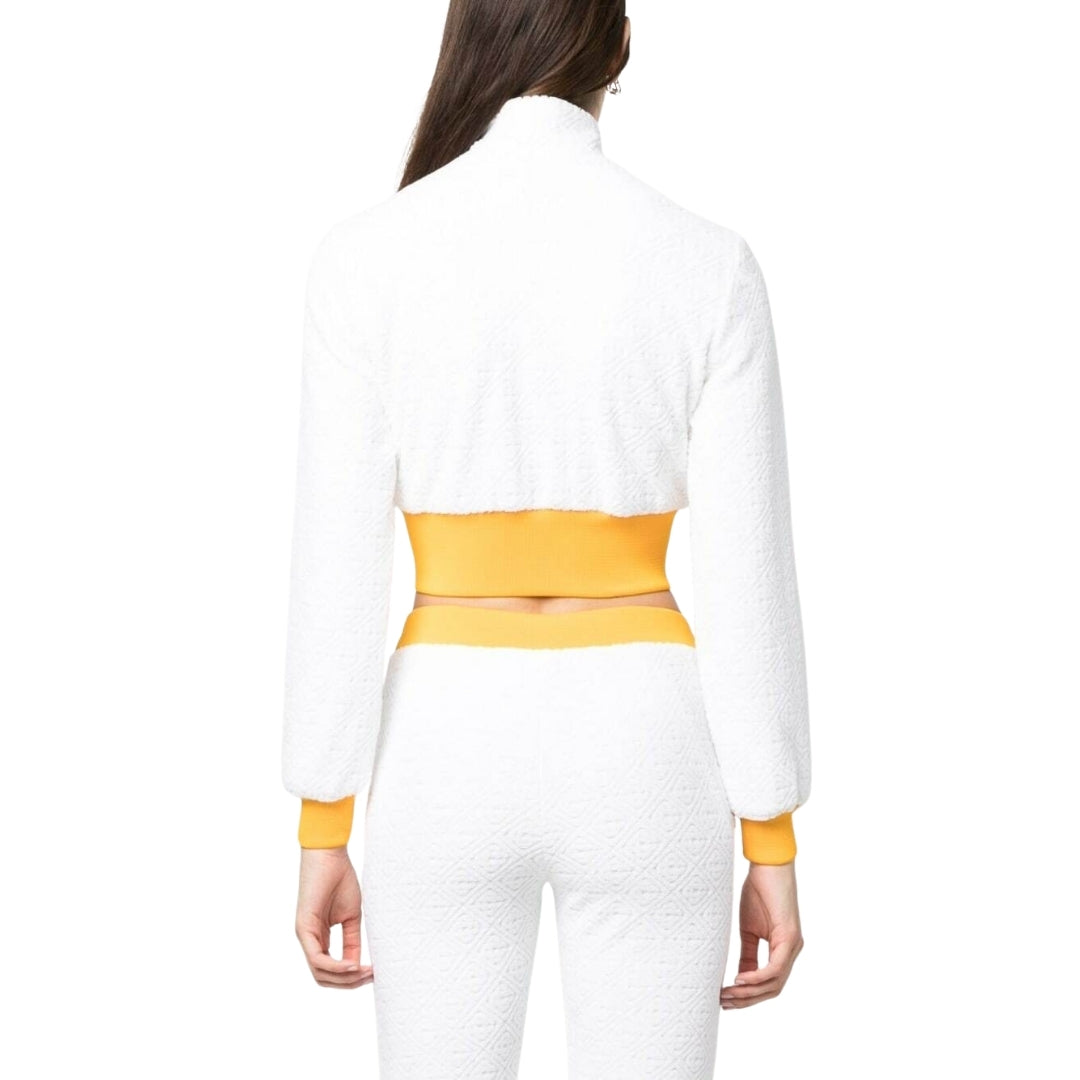 Casablanca Monogram Terry Zip Through Track Top White Jacket