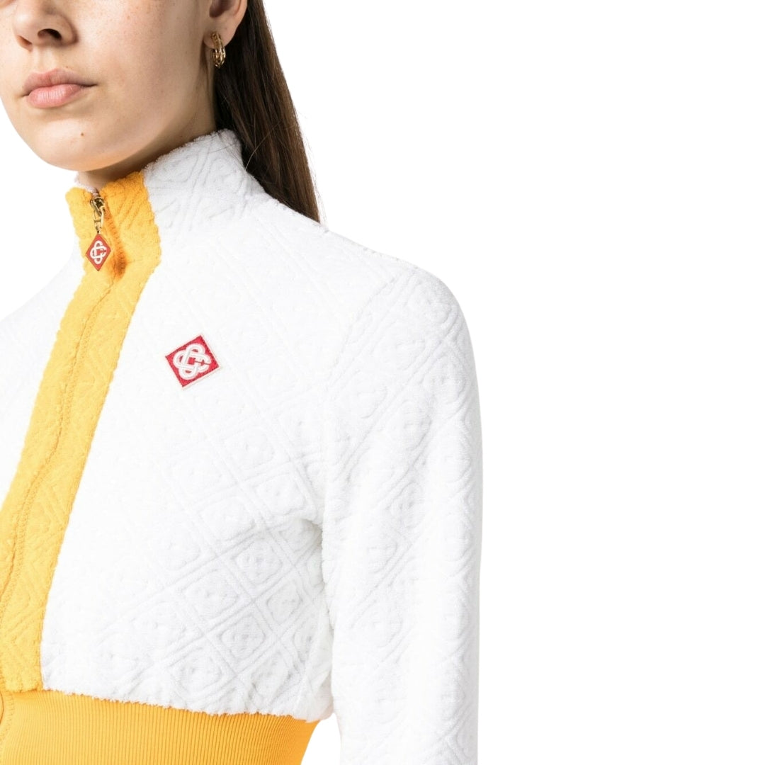 Casablanca Monogram Terry Zip Through Track Top White Jacket