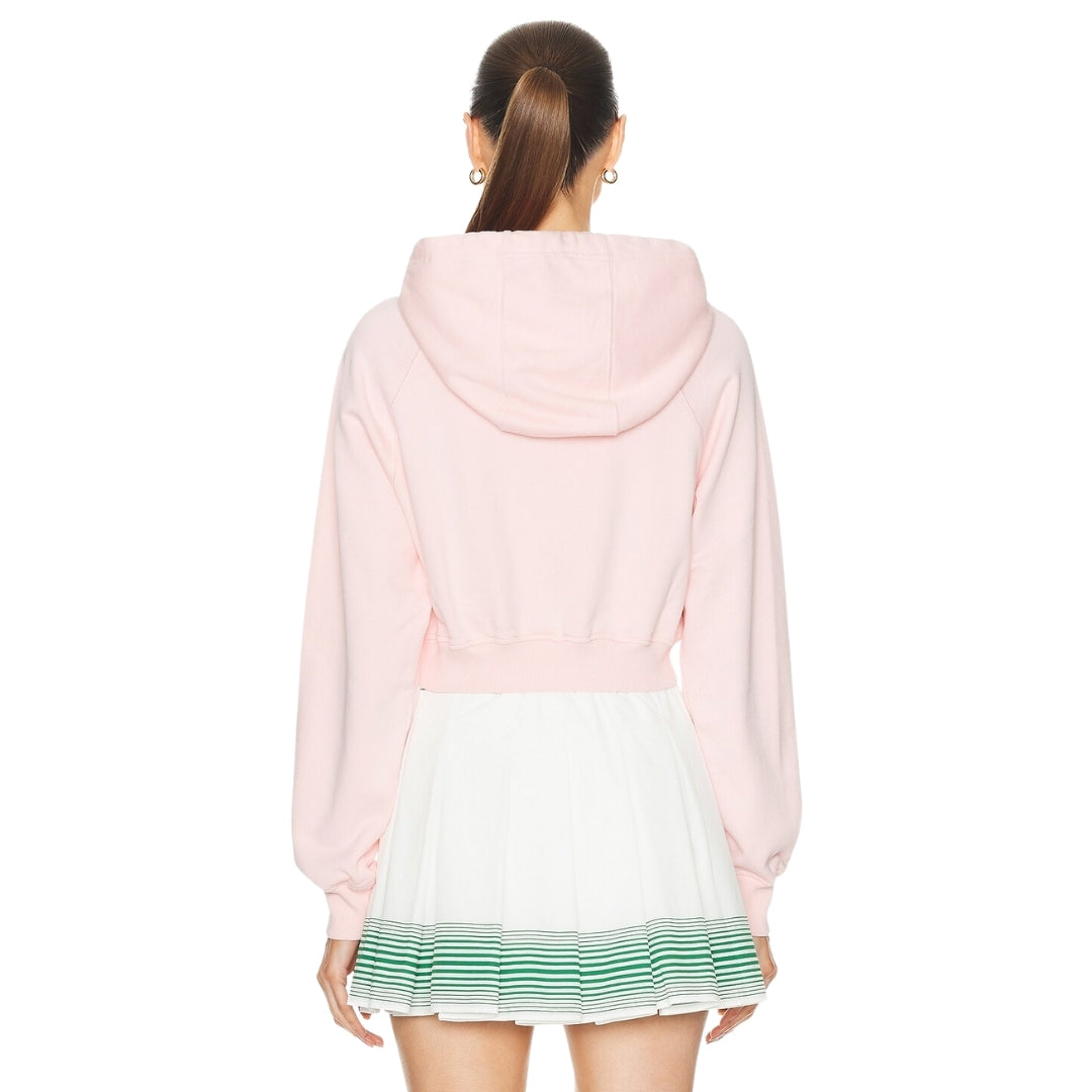 Casablanca Printed Cropped Hoodie Afro Cubism Tennis Club Pale Pink Hoodies