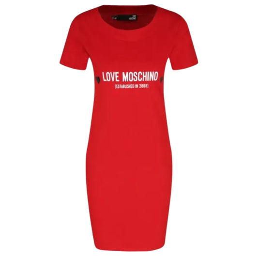 Love Moschino Logo Red T-Shirt Dress