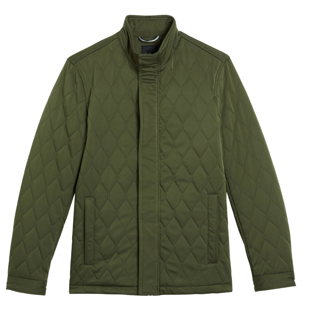 Ted Baker Zampa Quilted Mid Green Funnel Jacket
