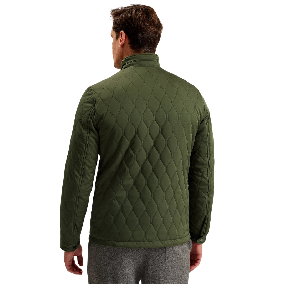 Ted Baker Zampa Quilted Mid Green Funnel Jacket