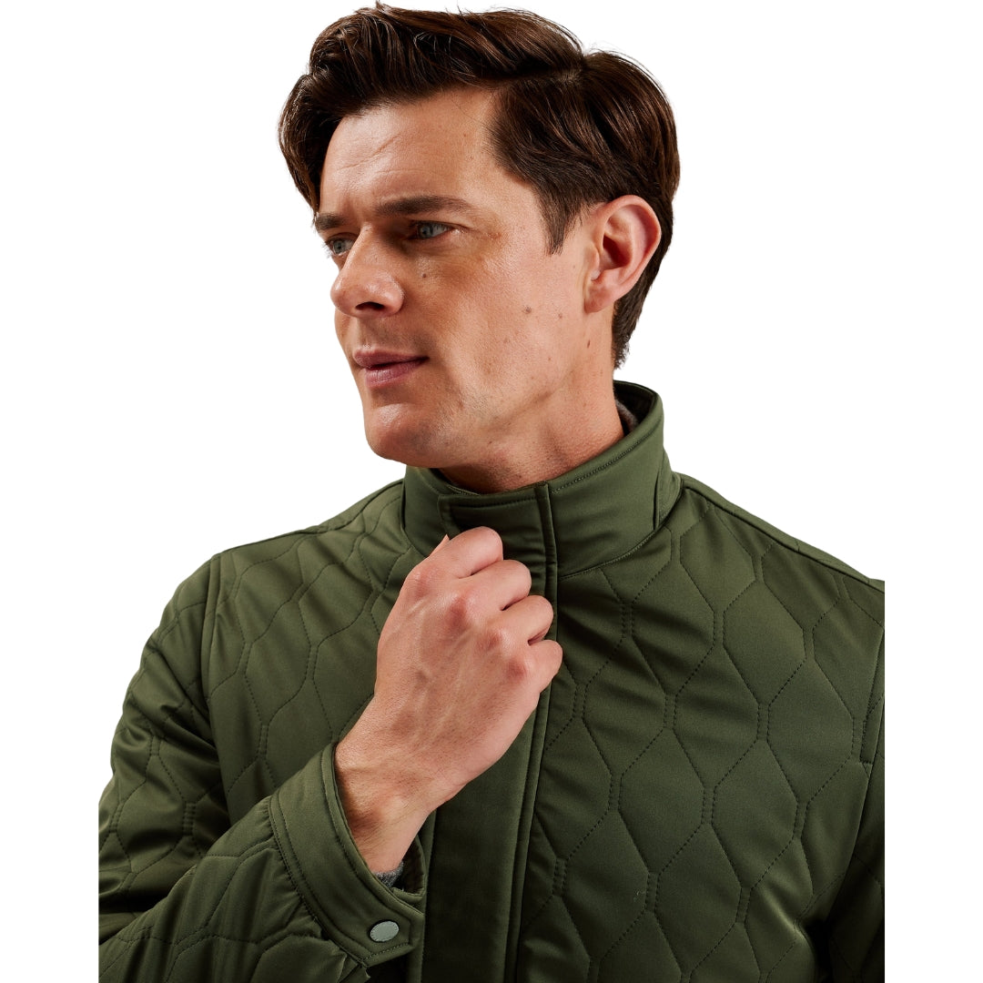 Ted Baker Zampa Quilted Mid Green Funnel Jacket