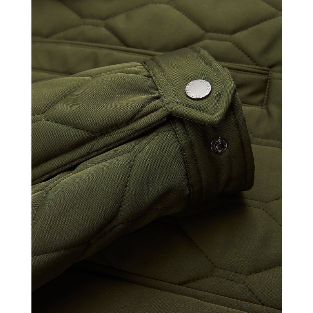 Ted Baker Zampa Quilted Mid Green Funnel Jacket