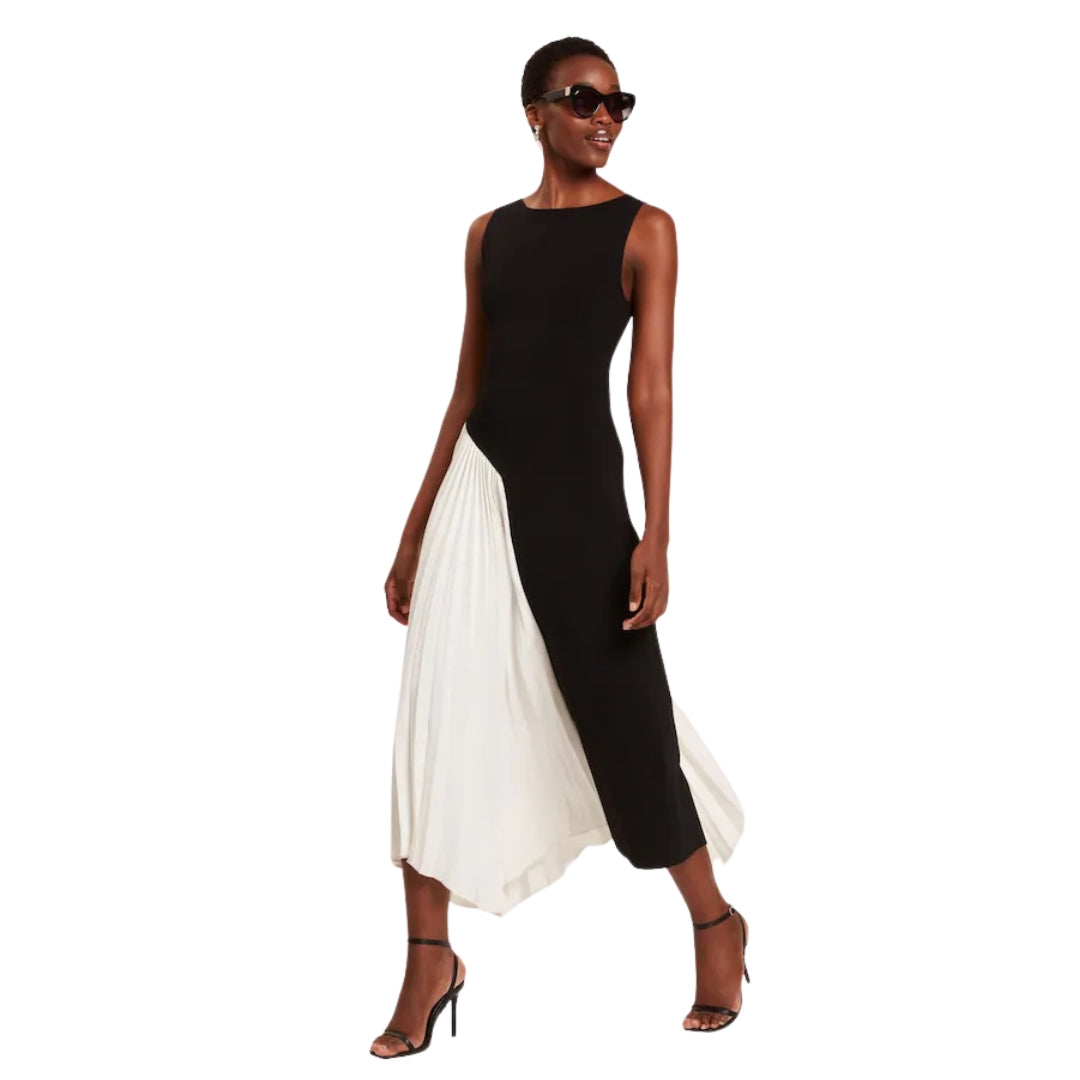 Ted Baker Zeera Sleeveless Black Knit Dress with Contrast Pane