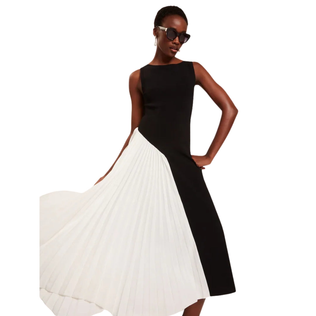 Ted Baker Zeera Sleeveless Black Knit Dress with Contrast Pane