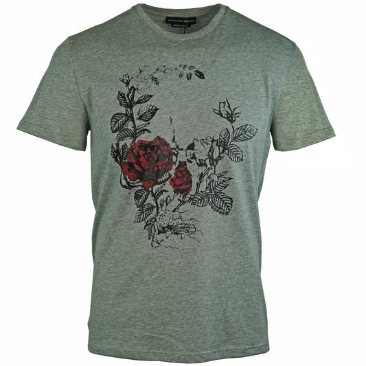 Alexander McQueen Floral Skull Grey T-Shirt