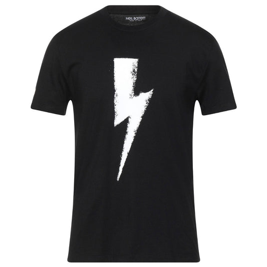 Neil Barrett Chalk Bolt Black T Shirt