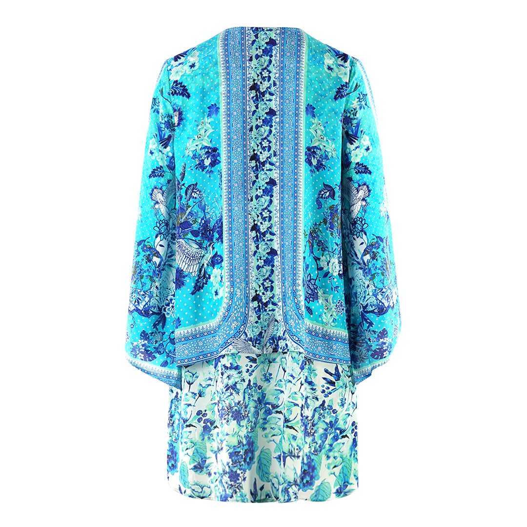 Inoa Catalina Azuro 12002 Blue Silk Layered Dress