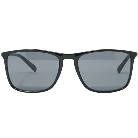 Calvin Klein Solid Smoke Lens Shiny Black Sunglasses