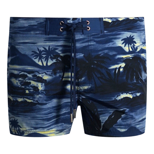 Dsquared2 Tropical Wave Design Blue Swim Shorts