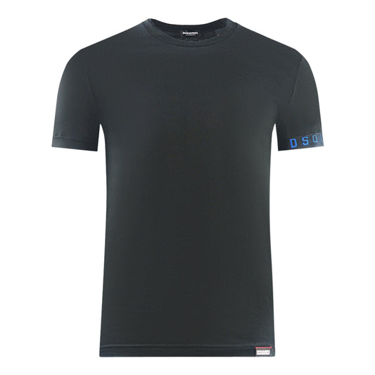 Dsquared2 Brand Logo on Sleeve Black Underwear T-Shirt