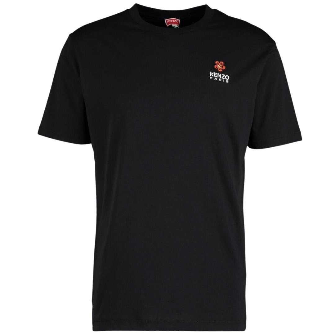 Kenzo Paris Flower Logo Black T Shirt
