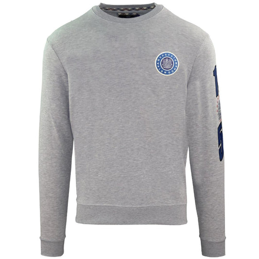 Aquascutum Embossed Circle Small Logo Grey Sweatshirt