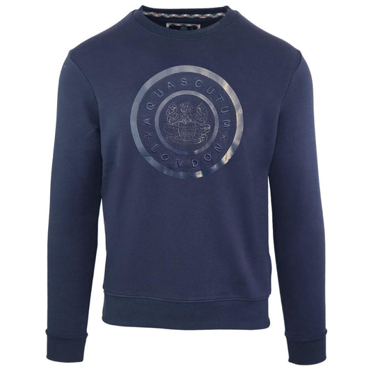 Aquascutum Monotone Large Circle Logo Navy Sweatshirt