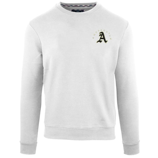 Aquascutum Embossed A Logo White Sweatshirt