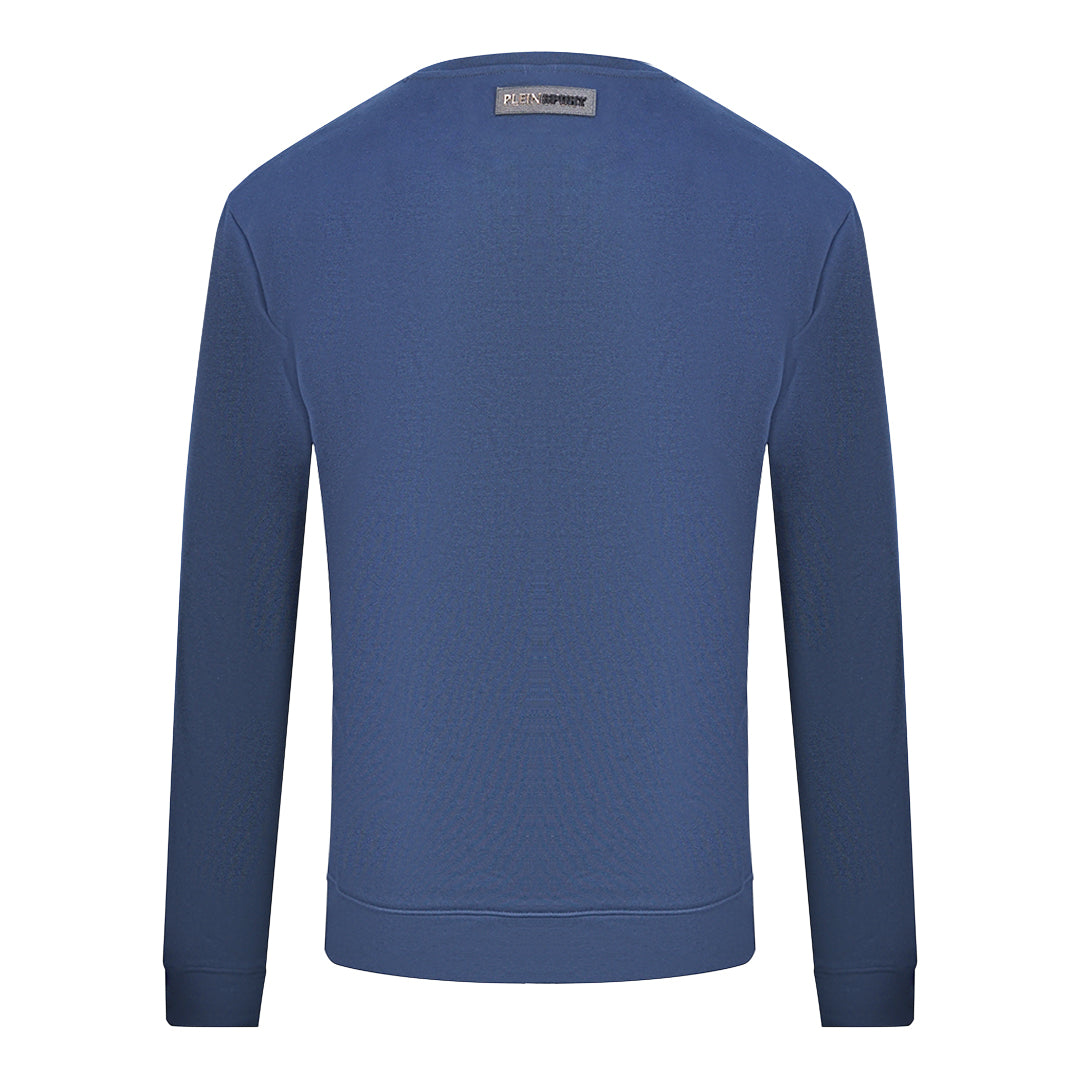 Philipp Plein Sport Purple Bold Logo Navy Blue Jumper