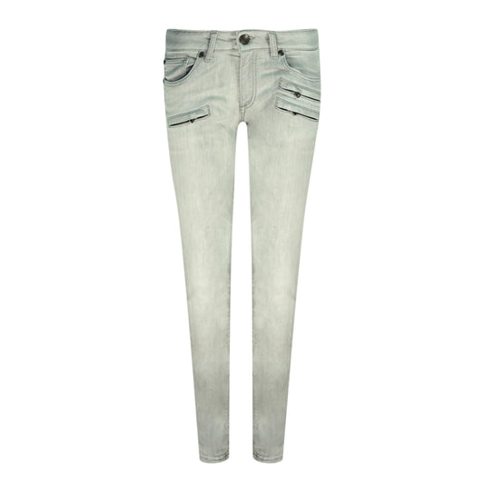 Balmain Double Zip Grey Jeans