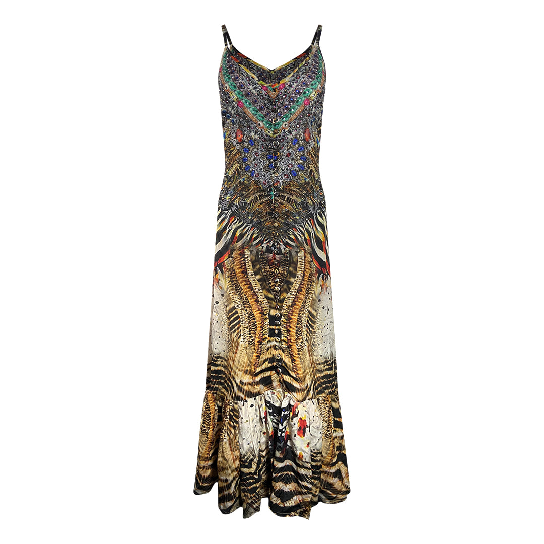 Inoa Fashion Golden Eagle 120214 Frill Strap Maxi Dress Womens