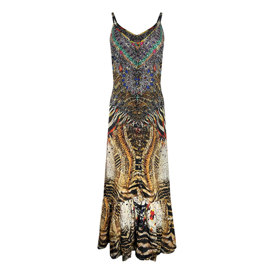 Inoa Fashion Golden Eagle 120214 Frill Strap Maxi Dress Womens