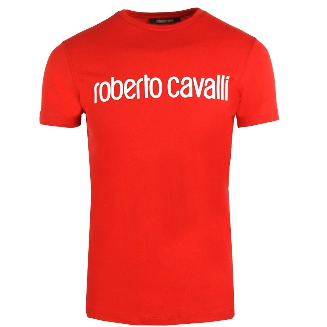 Roberto Cavalli Logo Red T Shirt