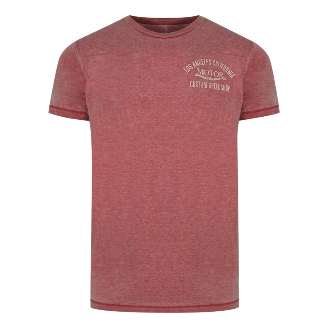 Jack And Jones Custom Motor Pink T Shirt