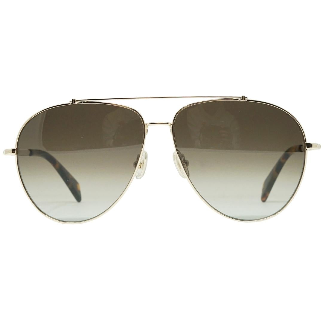 Lanvin Grey Gradient Lensed Gold Sunglasses