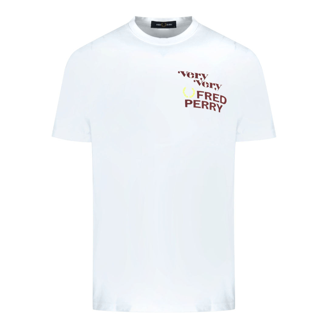 Fred Perry Very Very Logo M2679 129 White T Shirt