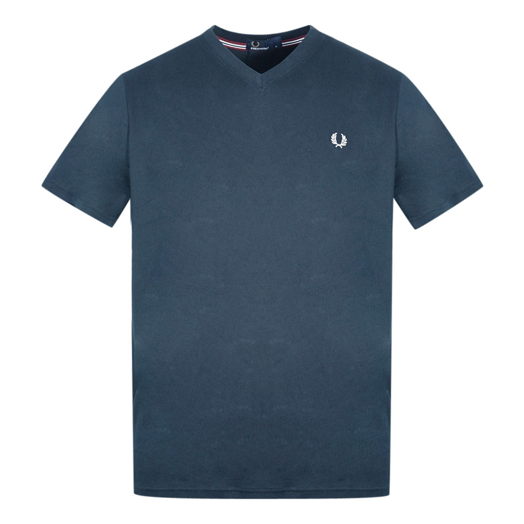 Fred Perry V Neck Navy Blue T-Shirt - Nova Clothing